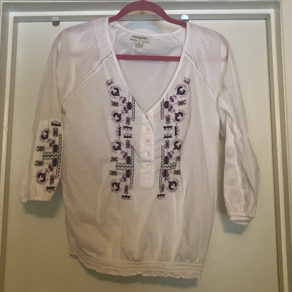 Banana Republic embroidered blouse